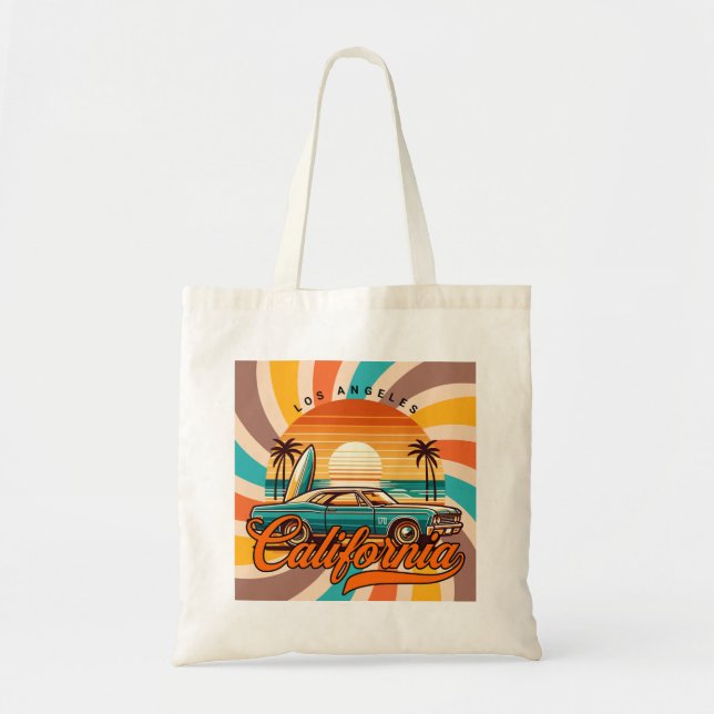Tote Bag Los Angeles California Retro (Devant)
