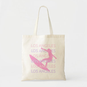 Tote Bag Los Angeles Travel Art, Californie, Rose, Preppy