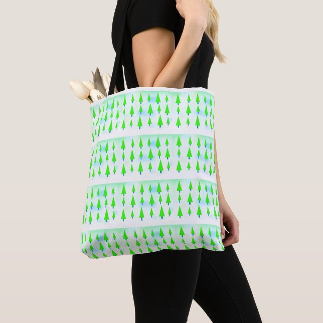 Tote Bag Lot d'arbres de Noël verts (De près)