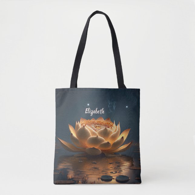 Tote Bag Lotus Flower Lake Dark (Devant)