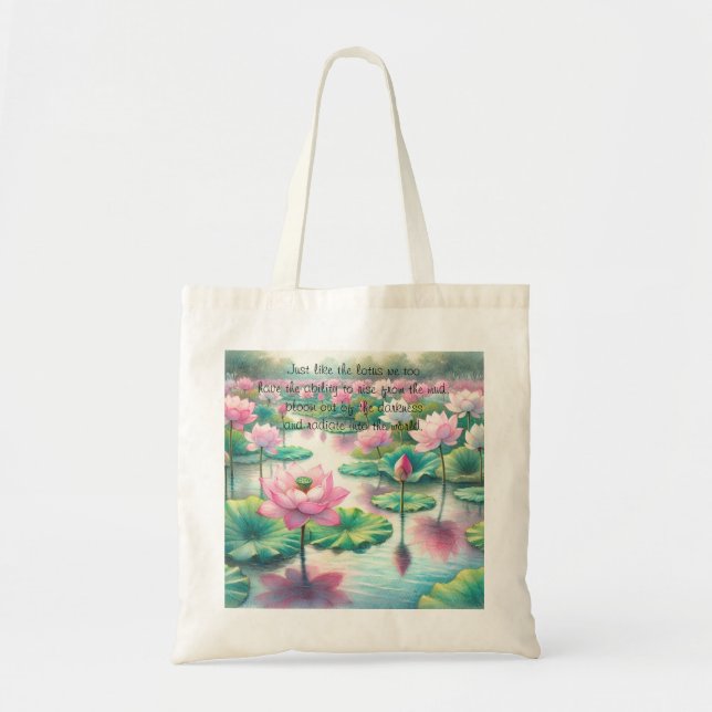 Tote Bag Lotus Flowers & Citation (Devant)