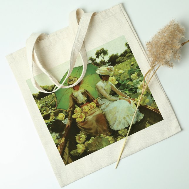 Tote Bag Lotus Lilies Jaunes Charles Courtney Curran (Créateur téléchargé)