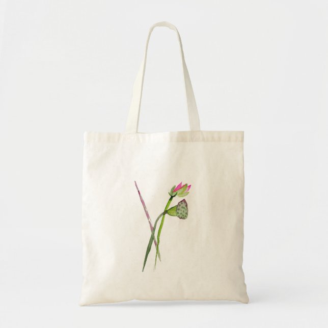 Tote Bag Lotus rose Fleur Zen Art bouddhiste (Devant)