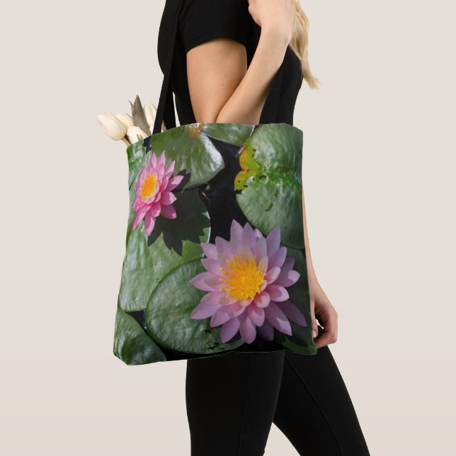 Tote Bag Lotus rose parfait (De près)