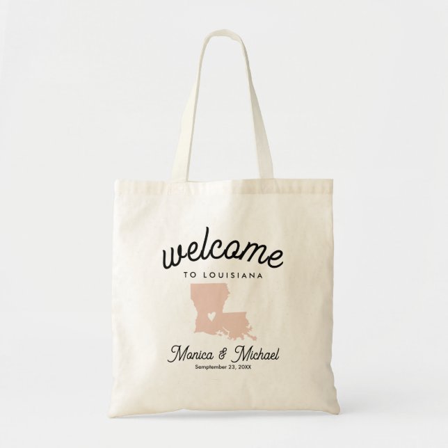 Tote Bag LOUISIANA State Destination Mariage N'IMPORTE QUEL (Devant)