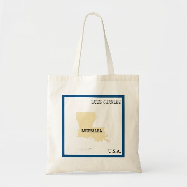 Tote Bag - Louisiana State Map with City (Devant)