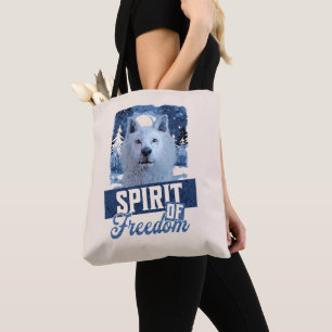 Tote Bag Loup Arctique Esprit de liberté Création faunique