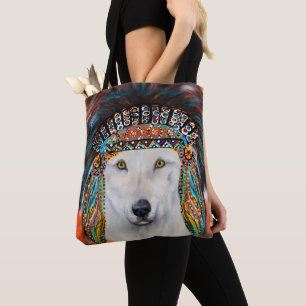 Tote Bag Loup Blanc