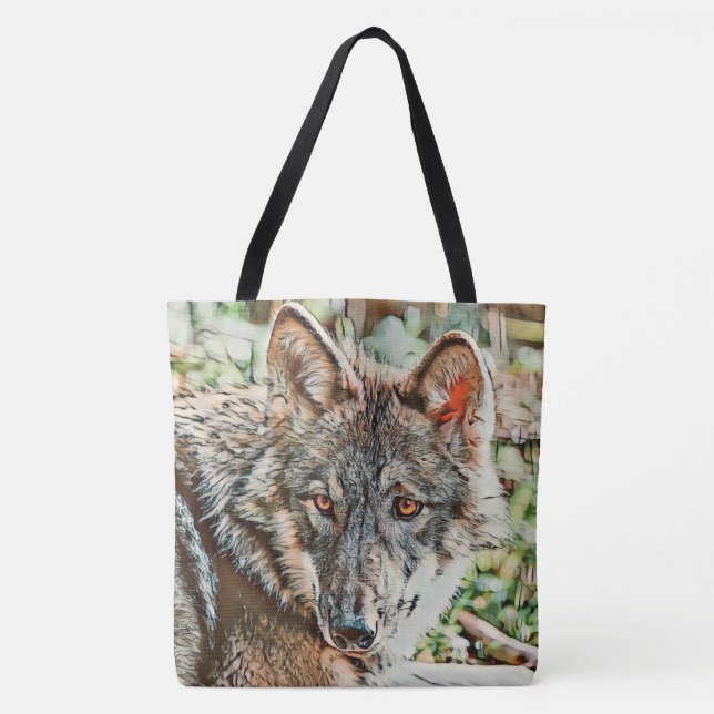 Tote Bag loup cinglé (Devant)