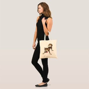 Tote Bag Loup de dessin animé avec une expression de folie
