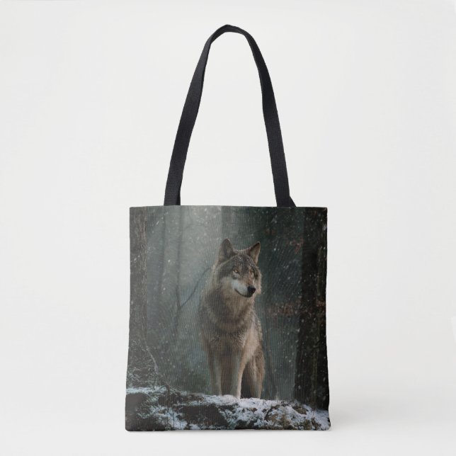 Tote Bag Loup en hiver (Devant)