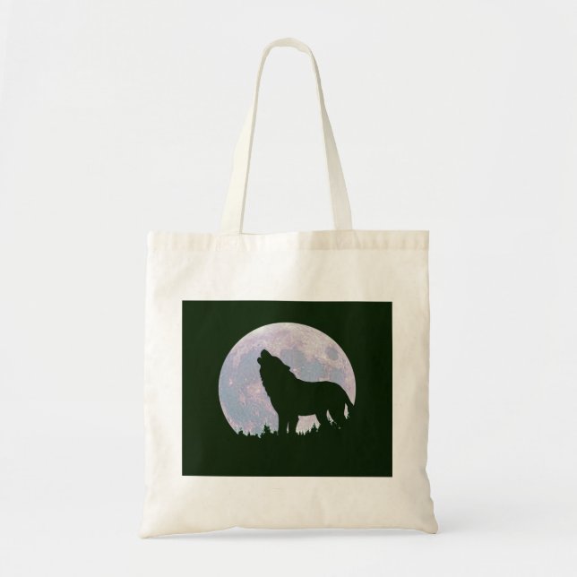 Tote Bag loup et lune (Devant)