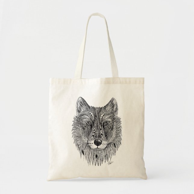 Tote Bag Loup fourre-tout (Devant)