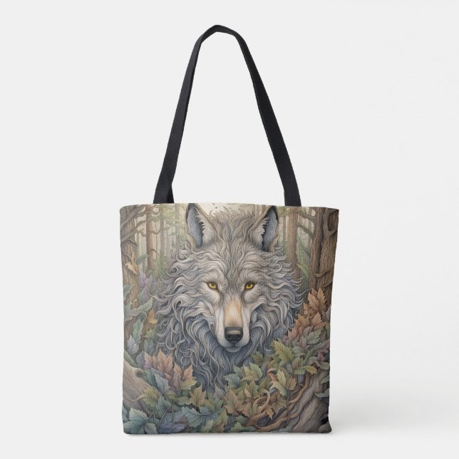 Tote Bag Loup gris (Dos)