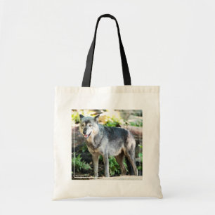 Tote Bag Loup gris debout seul