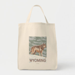 Tote Bag Loup gris deboutWyoming