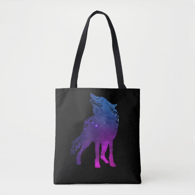 Tote Bag Loup hurlant Silhouette Wolves Forêt Animal (Devant)