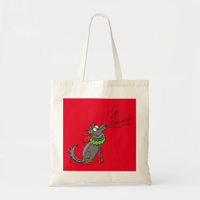 Tote Bag Loup Noël Funny Mignonnes Enfants (Devant)