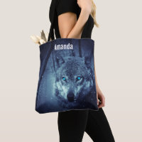 Loup sauvage magique aux yeux bleus Extraordinaire