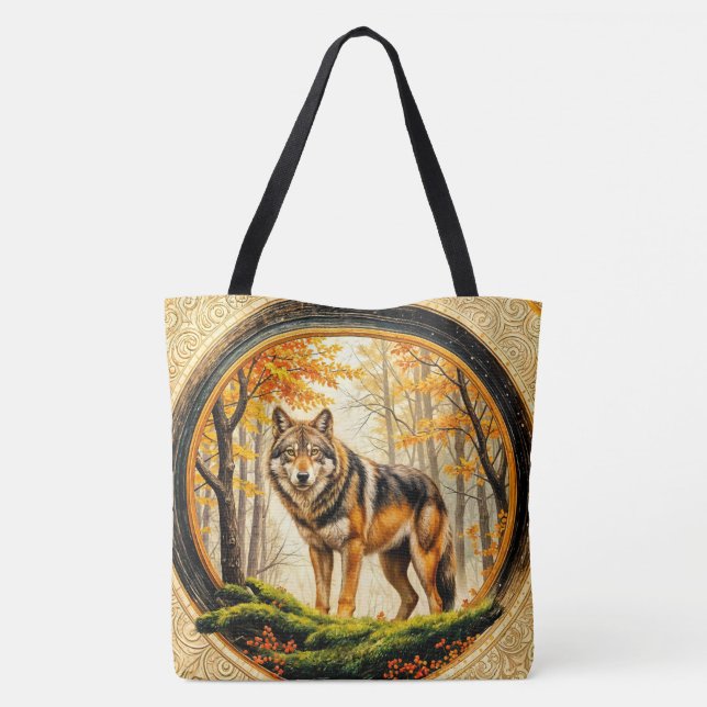 Tote Bag Loup solitaire (Dos)