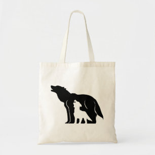 Tote Bag Loups noirs et blancs