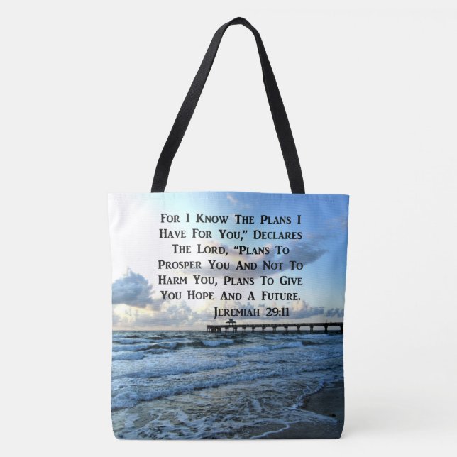 TOTE BAG LOURDEMENT JEREMIAH 29:11 CONCEPTION DE SCRIPTURE (Devant)