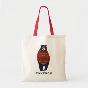 Tote Bag L'ours rouge de chandail de renne ajoutent votre