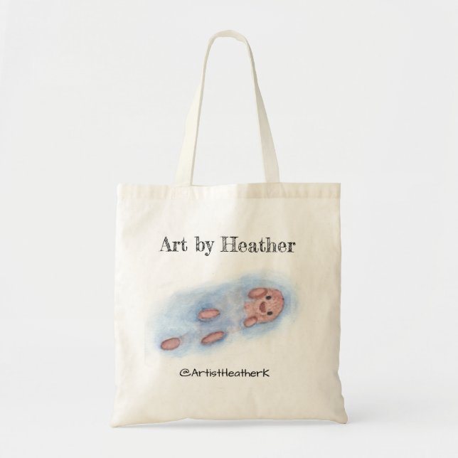 Tote Bag loutre fourre-tout d'aquarelle (Devant)