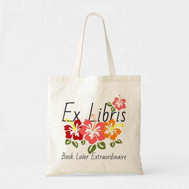 Tote Bag Louveur du livre d'Hibiscus coloré (Devant)