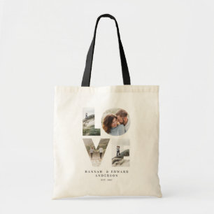 Tote Bag Love 4 photo simple modern personalised gift