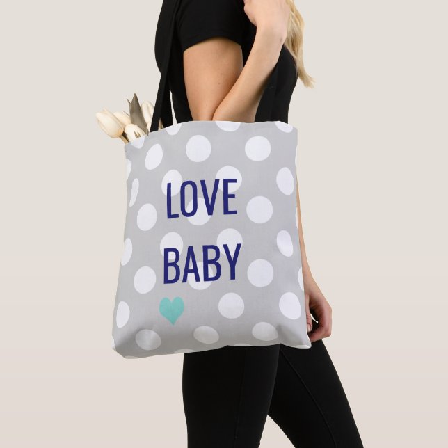 Tote Bag Love Baby Pois Sprinkle Toy Livre Douche (De près)