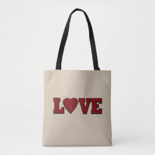 Tote Bag Love basket-ball avec coeur rouge
