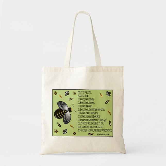 Tote Bag Love Bible Verse (Devant)