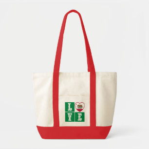 Tote Bag Love California Republic State Drapeau Heart Pride