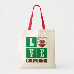 Tote Bag Love California Republic State Drapeau Heart Pride