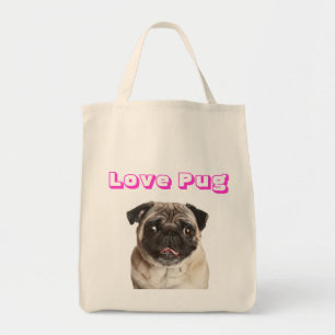 Tote Bag Love Carlin Puppy Dog Canvas Grocery