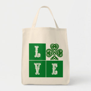 Tote Bag Love Celtic Coeurs Shamrocks