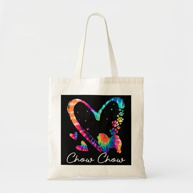 Tote Bag Love Chow Chow Tie Dye Rainbow Hippie Costume Chie (Devant)