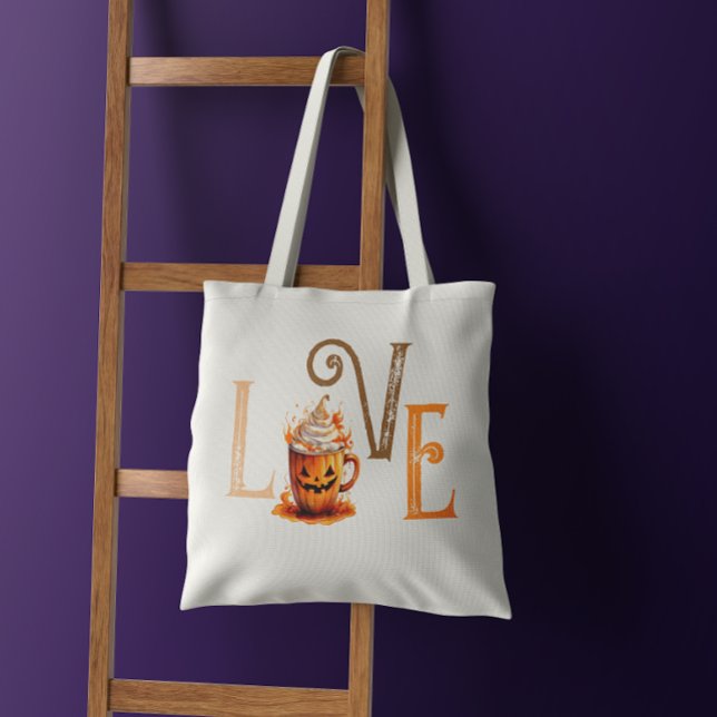 Tote Bag Love Citrouille Spice (Créateur téléchargé)