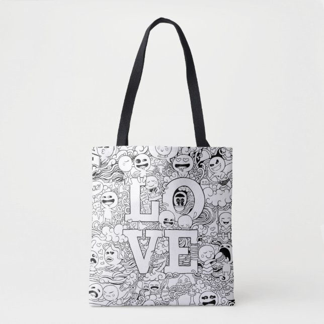 Tote Bag Love Doodles (Devant)