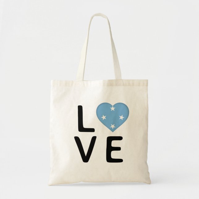 Tote Bag Love - Drapeau Micronésie (Devant)