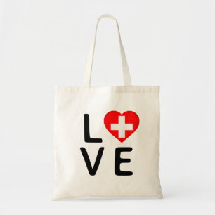 Tote Bag Love - Drapeau Suisse