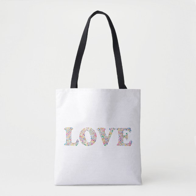 Tote Bag LOVE - fèves de café colorées (Devant)
