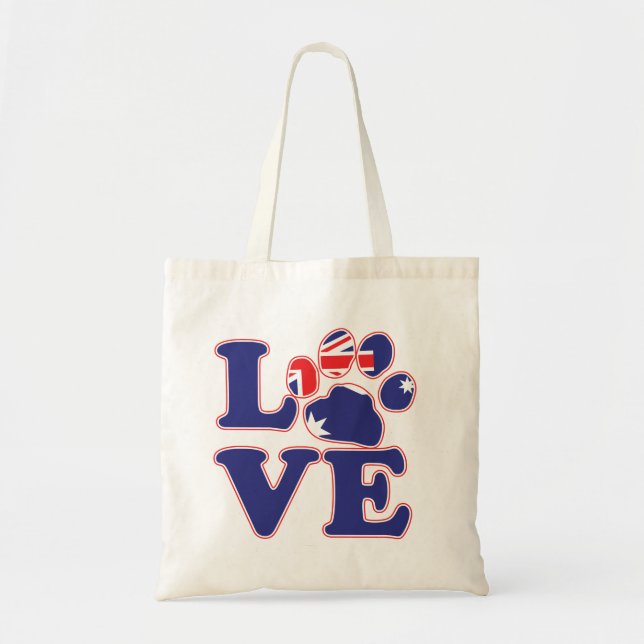 Tote Bag Love-From-Australia-Paw-Print (Devant)