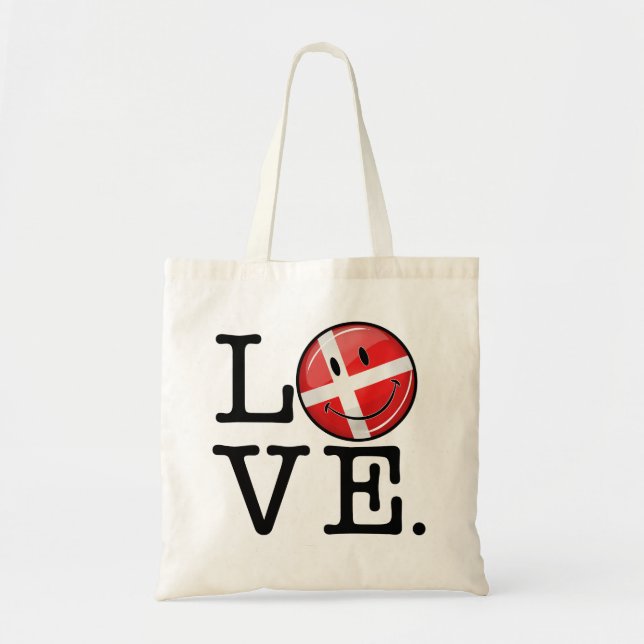Tote Bag Love From Denmark Smiling (Devant)