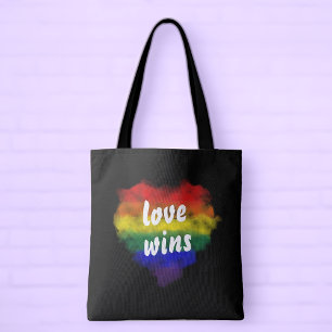 Tote Bag Love Gagne Cœur Arc-en-ciel de la Fierté