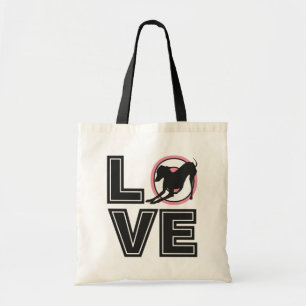 Tote Bag Love Italien greyhound Typographie Noire Silhouett