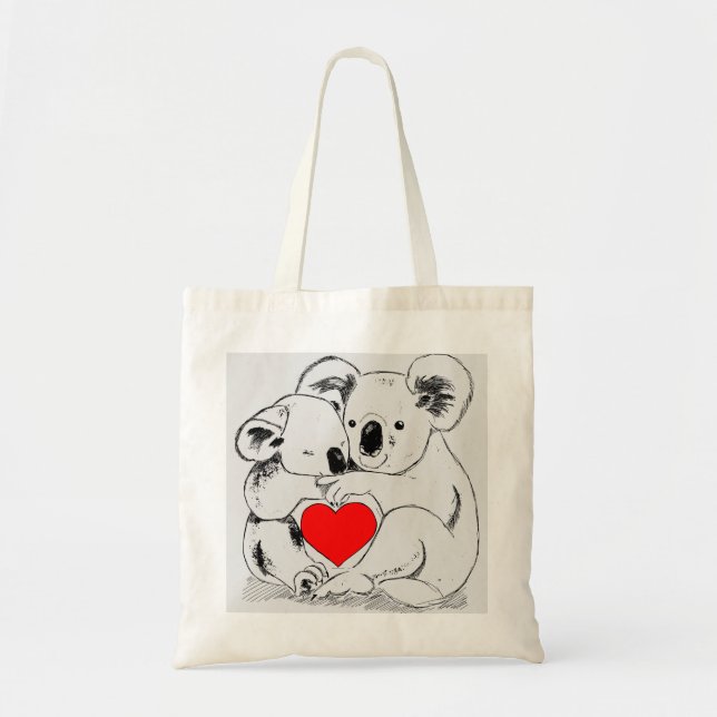 Tote Bag Love Koala Bears (Devant)