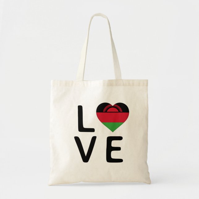 Tote Bag Love - Le drapeau du Malawi (Devant)