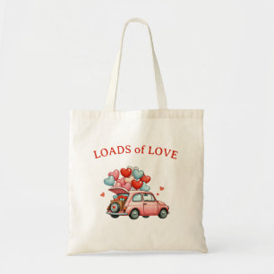 Tote Bag Love Love - Voiture Vintage et Ballons Coeurs